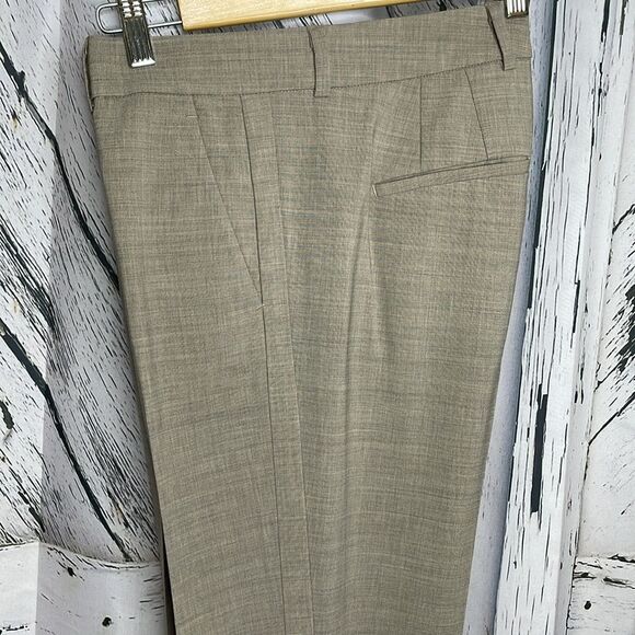 Vince. Wool Blend Trousers Tan Flat Front 6 - Picture 6 of 8
